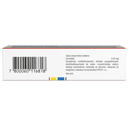 DUALTEN Carvedilol 6,25 mg 30 comprimidos, , large image number 1