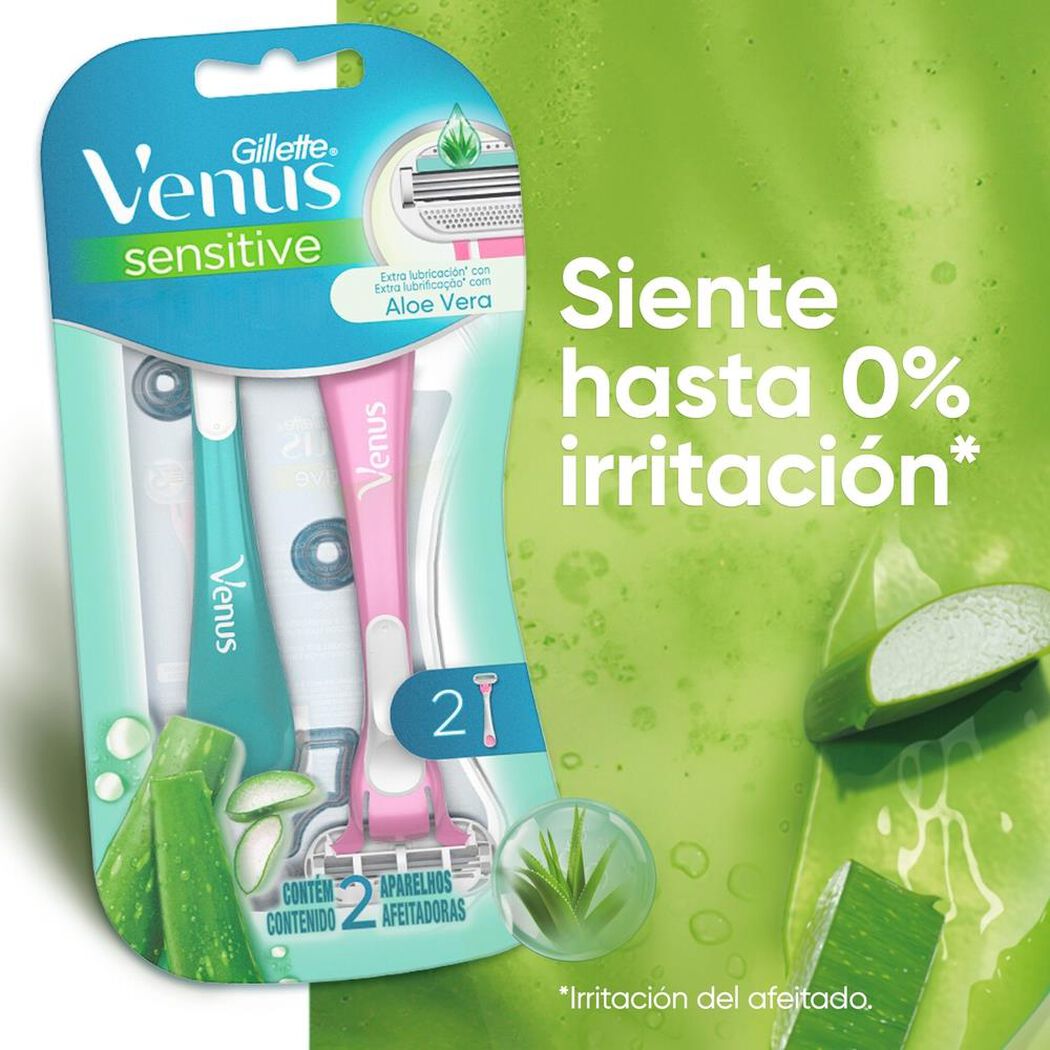 Máquina De Afeitar Desechable Gillette Venus Sensitive  Para Piel Sensible, 2 Unidades, , large image number 2
