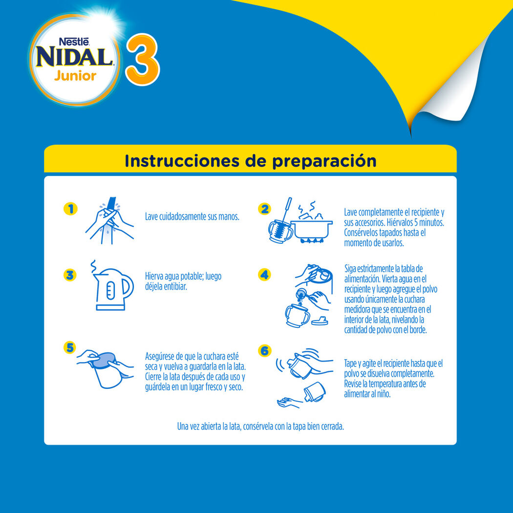 F&oacute;rmula L&aacute;ctea Nidal Junior 800 g, , large image number 2