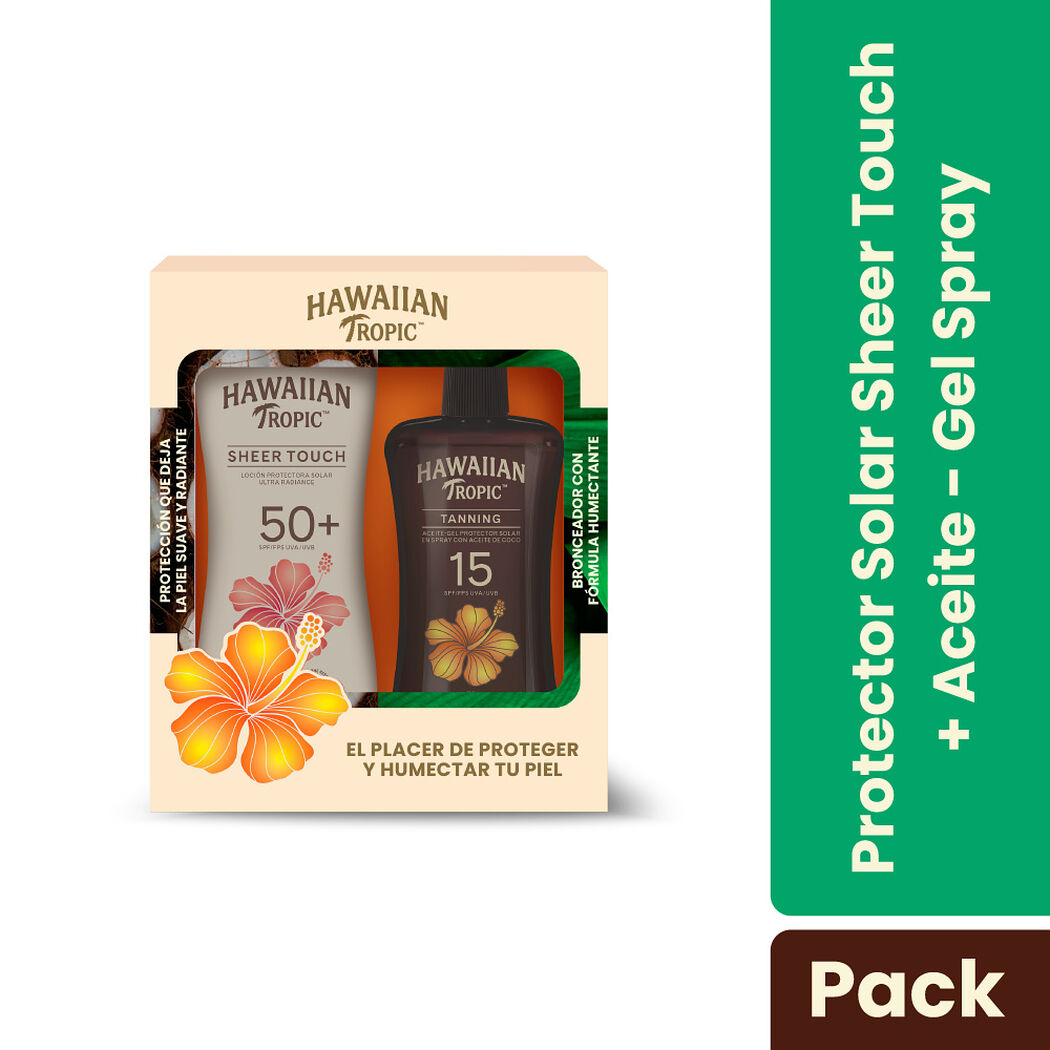 Protector Solar Hawaiian Tropic Loci&oacute;n Ultra Radiance FPS 50+ 240 mL y Aceite Bronceador SPF 15 240 mL, , large image number 0