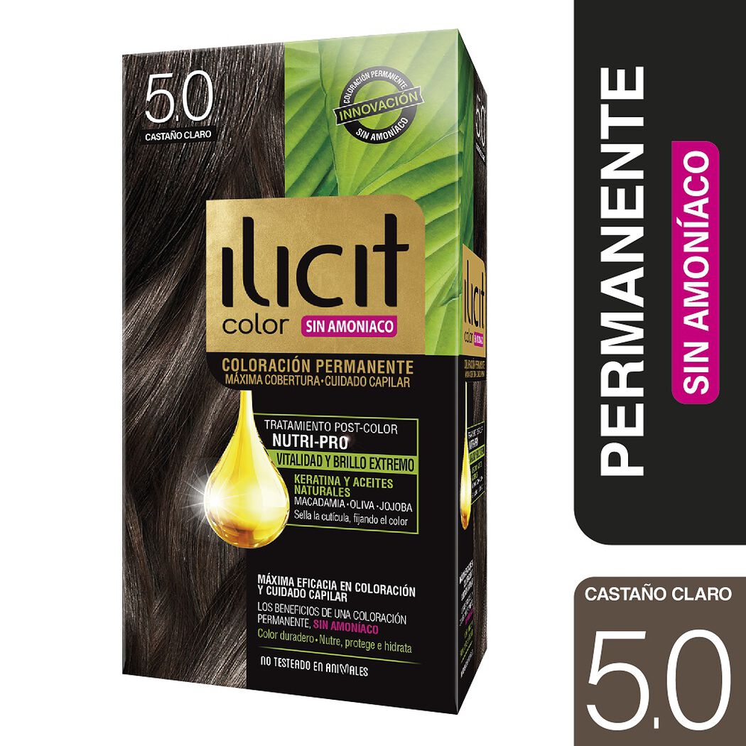 Tintura Sin Amon&iacute;aco Ilicit 60 g 5.0 Casta&ntilde;o Claro, , large image number 0