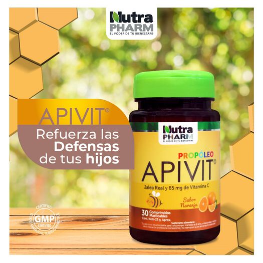 Apivit Infantil 30 Comp Masticables, , large image number 0