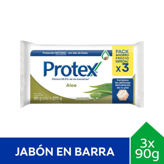 Jabón Protex Barra Aloe 90 g 3 un, , large image number 0