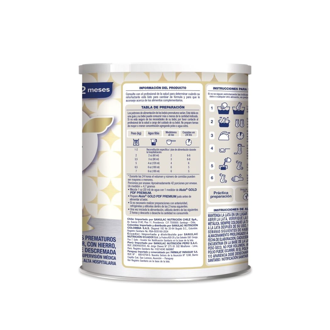 F&oacute;rmula Infantil Alula Gold Prematuros 400g, , large image number 2