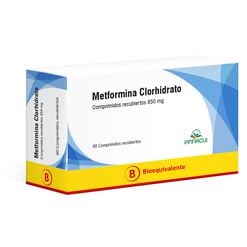 Metformina Clorhidrato 850 mg x 60 Comprimidos