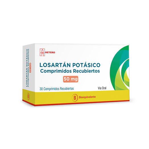 Losartan Potasico 50 mg x 30 Comprimidos Recubiertos, , large image number 0