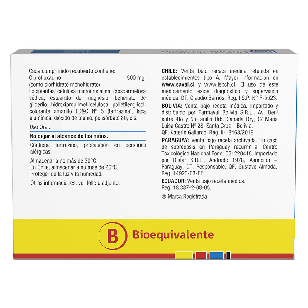 CIPROVAL Ciprofloxacino 500 mg 20 comprimidos, , large image number 1