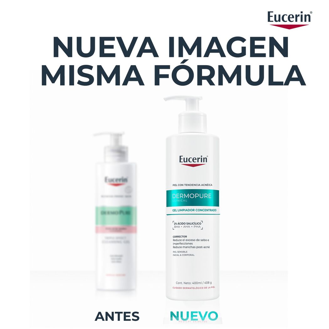 Gel Limpiador Eucerin Dermopure Oil Control Triple Effect 400 mL, , large image number 2