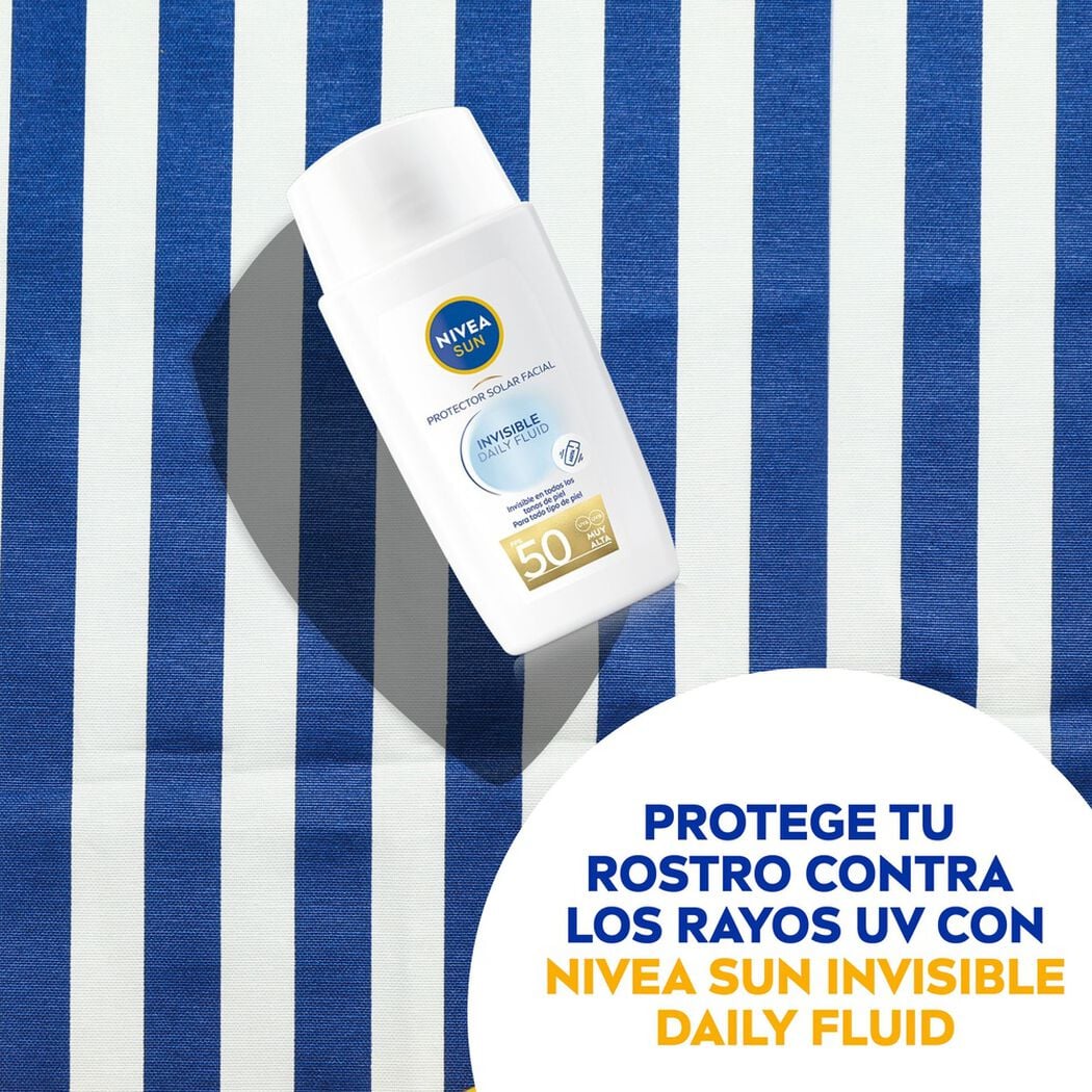 Protector Solar Facial Nivea Invisible Daily Fluid FPS50 40 ml, , large image number 3