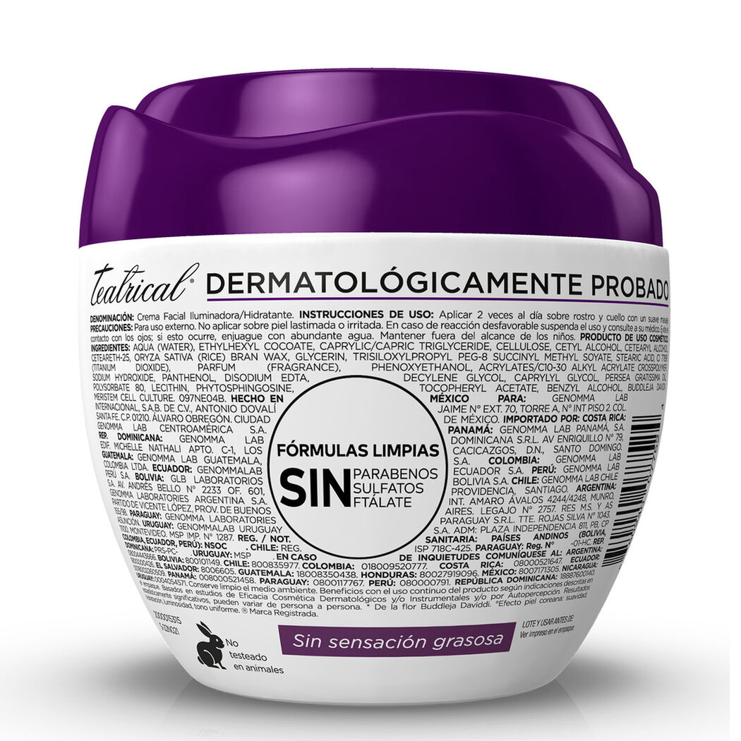 Crema Facial Teatrical Efecto Piel Coreana 200gr., , large image number 1