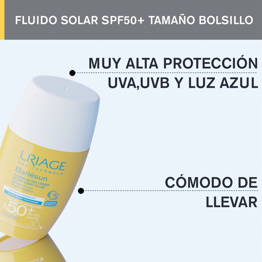 Protector Solar Uriage Bariesun Ultra Light Fluid FPS 50+ 30 mL, , large image number 1