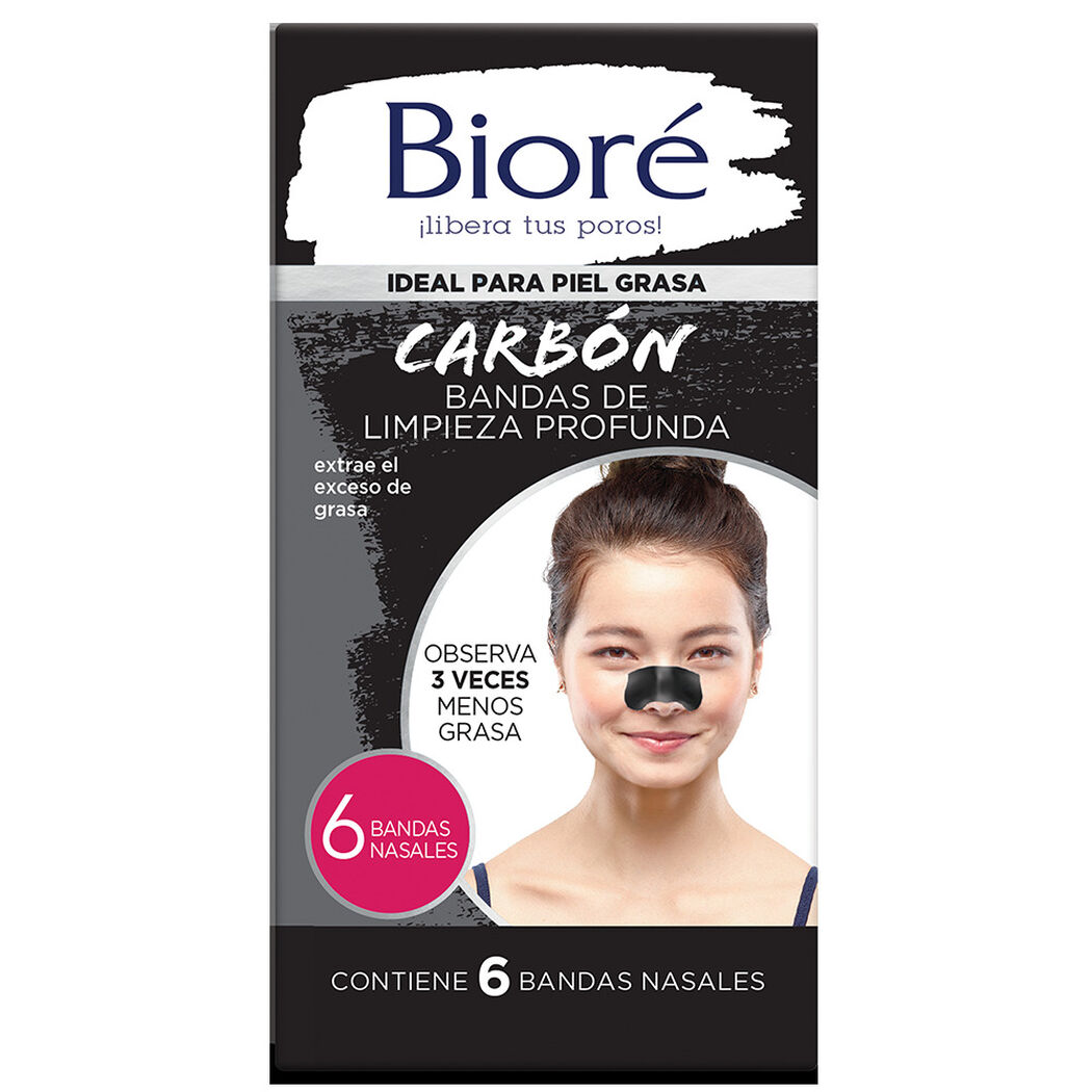 Bandas Limpieza Profunda Biore Carbon Natural 6un, , large image number 0