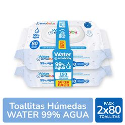 Toallas Húmedas Emubaby Water 160 un