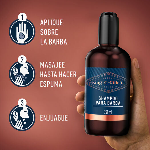 Shampoo para Barba King C. Gillette, Cuidado de Barba Hombre de 241ml, , large image number 4