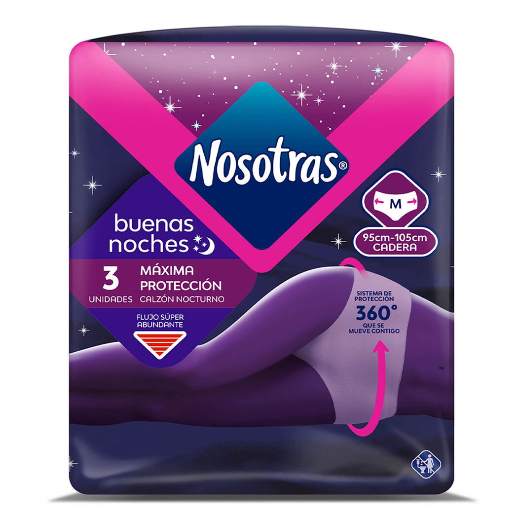 Calzon Nocturno Nosotras Talla M 3Un, , large image number 1