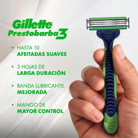 Máquina de Afeitar Gillette Prestobarba 3 Sensitive 4 un, , large image number 1
