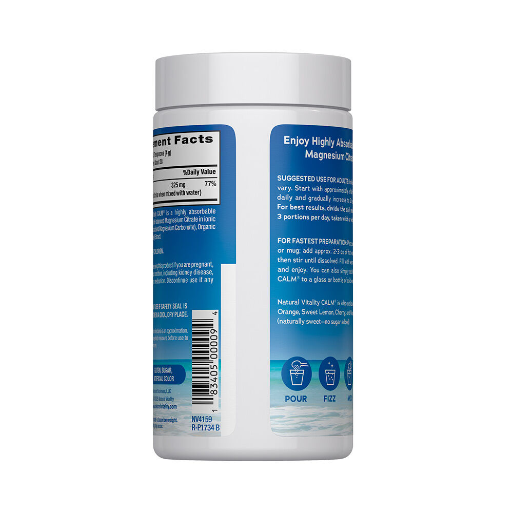 Natural Vitality Calm Magnesio sabor Frambuesa Limón 113g