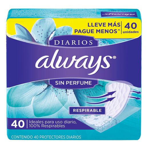 Protector Diario Always Sin Perfume 40 un, , large image number 3