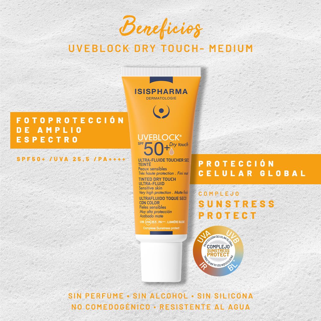 Uveblock Protector Solar FPS 50+ Textura Dry Touch Medium 40 mL, , large image number 1