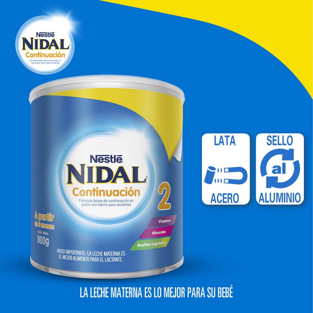 F&oacute;rmula L&aacute;ctea Nidal Continuaci&oacute;n 800 g, , large image number 4