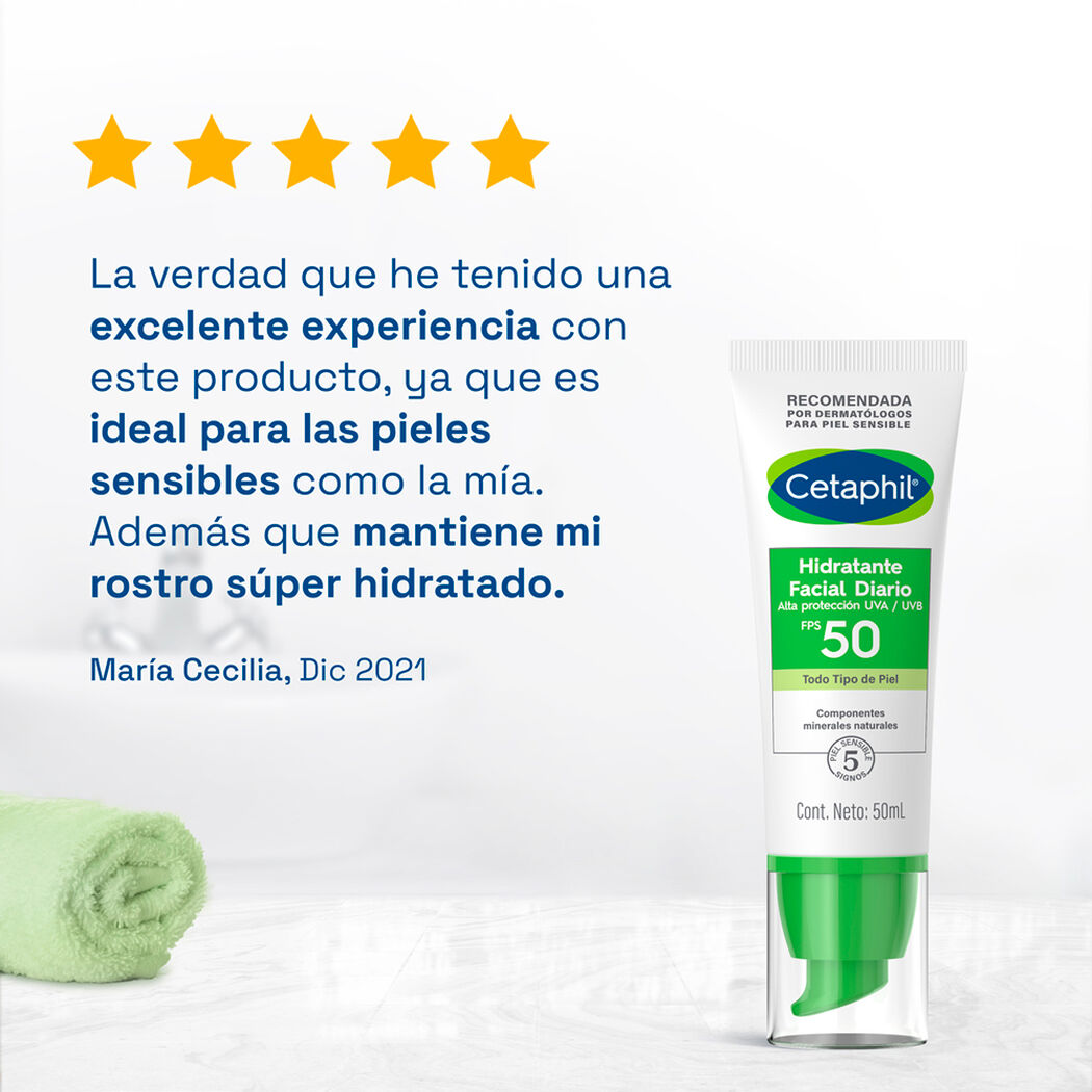 Crema Hidratante Facial con FPS 50 Cetaphil 50ml, , large image number 2