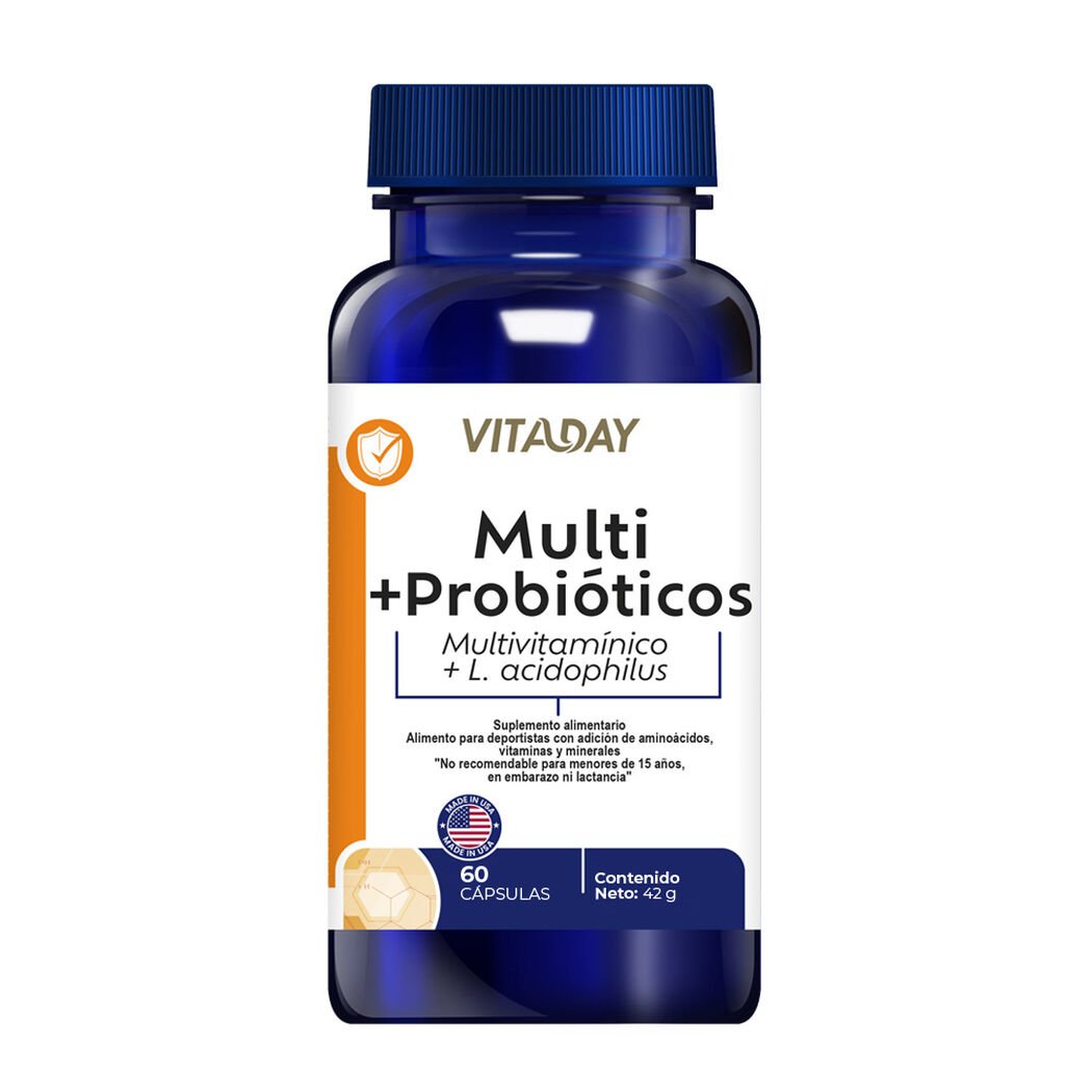 Multi + Probioticos Vitaday 60 C&aacute;psulas, , large image number 0