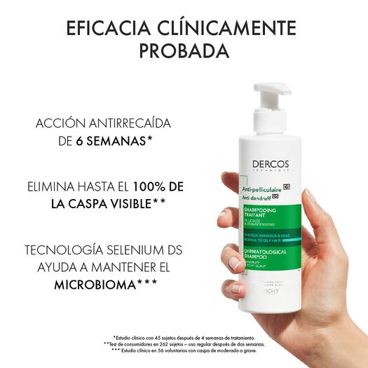Shampoo Anti-Caspa Dercos Cabello Graso 390 Ml, , large image number 3