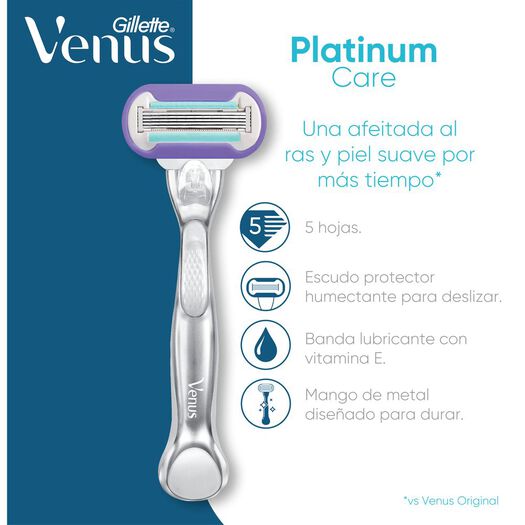 Máquina De Afeitar Recargable Gillette Venus Platinum Care Con Vitamina E, 1 Unidad, , large image number 3