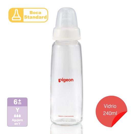 Biberon Boca Standard Vidrio Pigeon 240Ml, , large image number 1