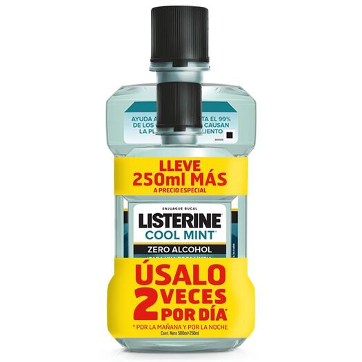 Enjuague Bucal Listerine ZeroAlcohol Cool Mint 750 mL, , large image number 1