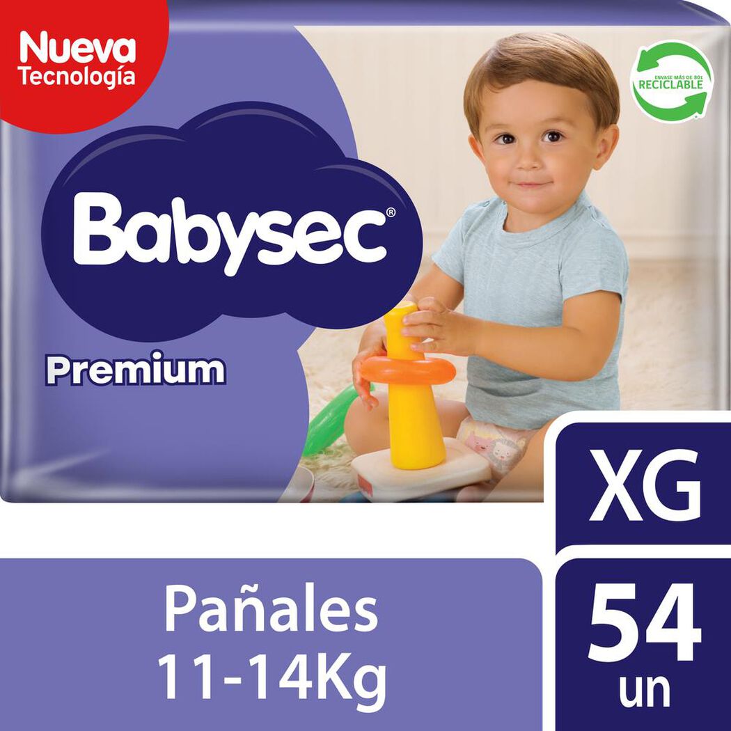 Pañales Babysec Premium XG 54 un, , large image number 0