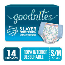 Pa&ntilde;ales Huggies Goodnites S/M 14 un