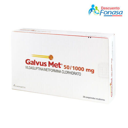 Galvus Met 50 mg/1000 mg x 28 Comprimidos Recubiertos, , large image number 0