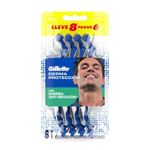 Máquinas Para Afeitar Gillette Derma Protección Desechables 8 Unidades, , large image number 4