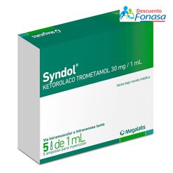 Syndol 30 mg/mL x 5 Ampollas Solución Inyectable