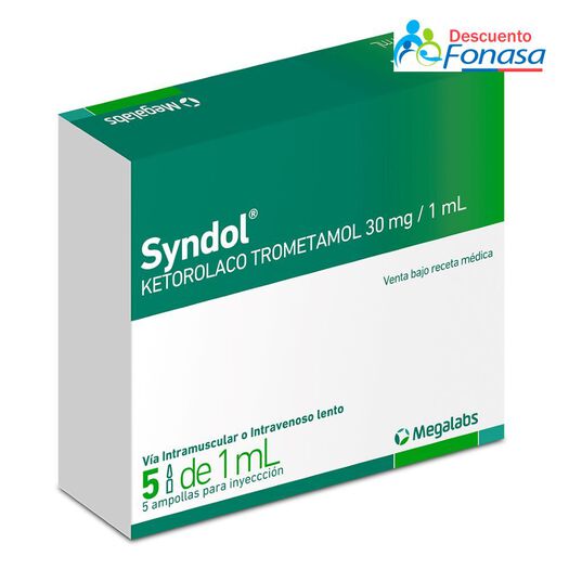 Syndol 30 mg/mL x 5 Ampollas Solución Inyectable, , large image number 0