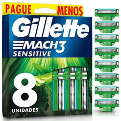 Repuesto para Máquina de Afeitar Gillette Mach3 Sensitive 8 Un