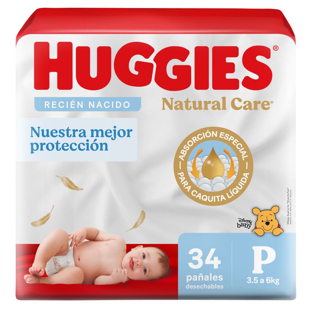 Pañales Huggies Natural Care Recien Nacido P 34 un, , large image number 0