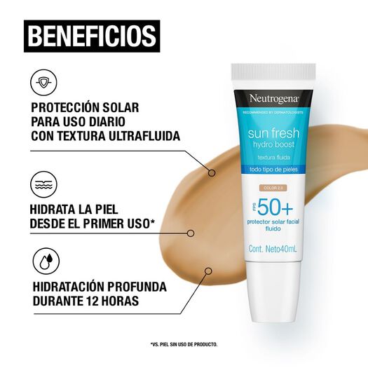 Protector Solar Neutrogena Hydro Boost Tono Claro Fps50 40ml, , large image number 2