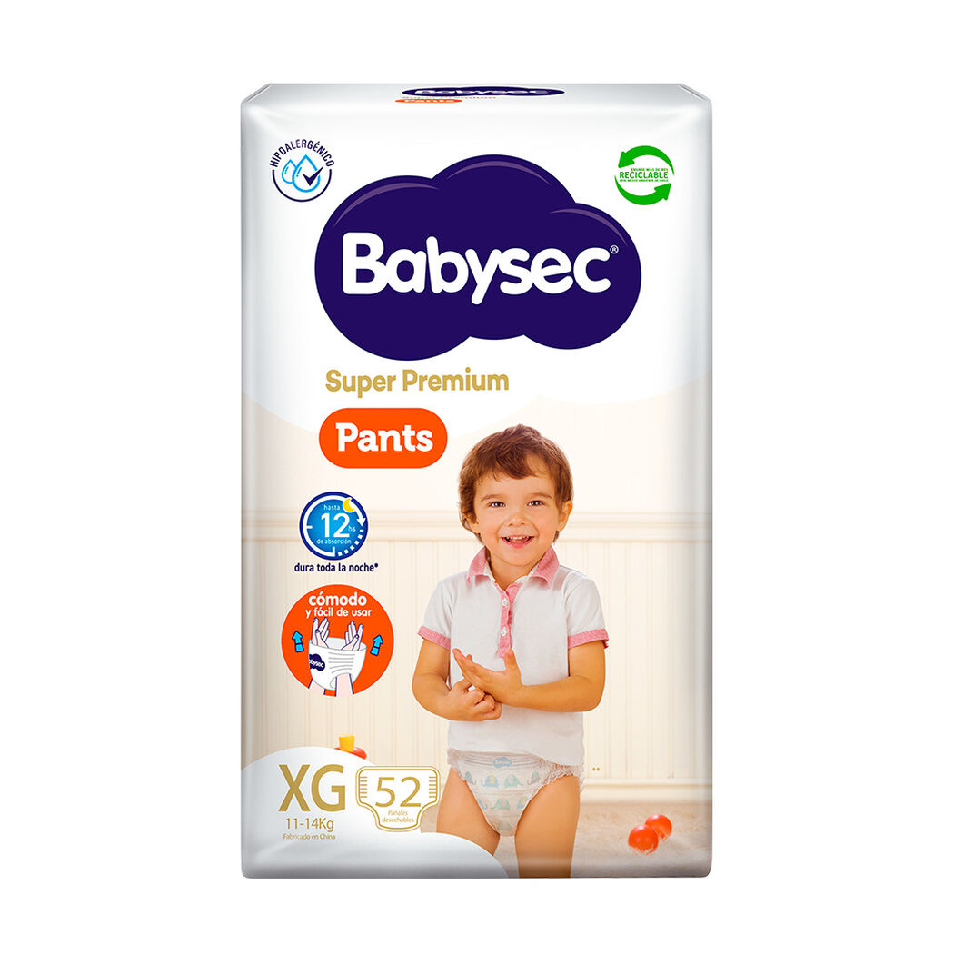 Pa&ntilde;ales Babysec Pants Super Premium XG 52 un, , large image number 1