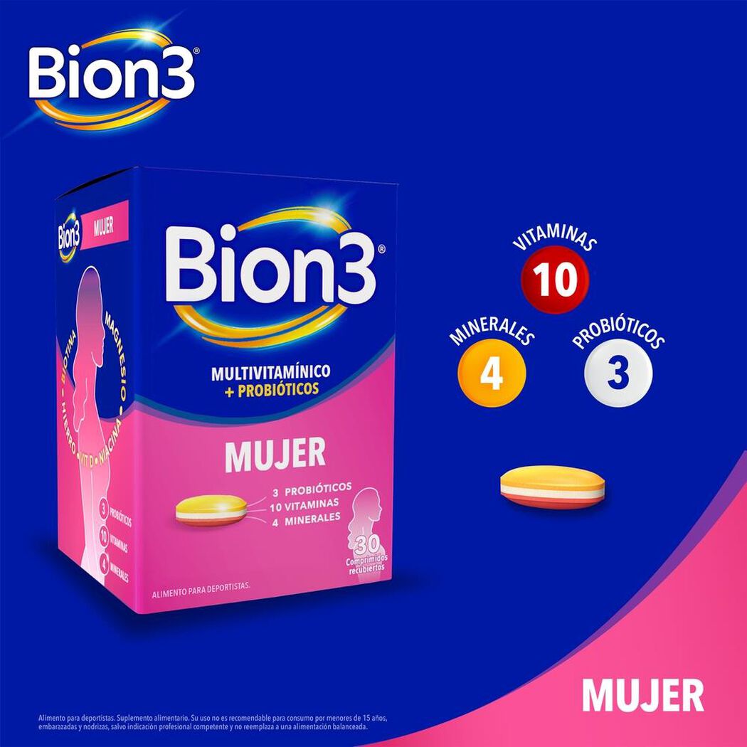 Bion 3 Mujer 30 Comprimidos Recubiertos, , large image number 2