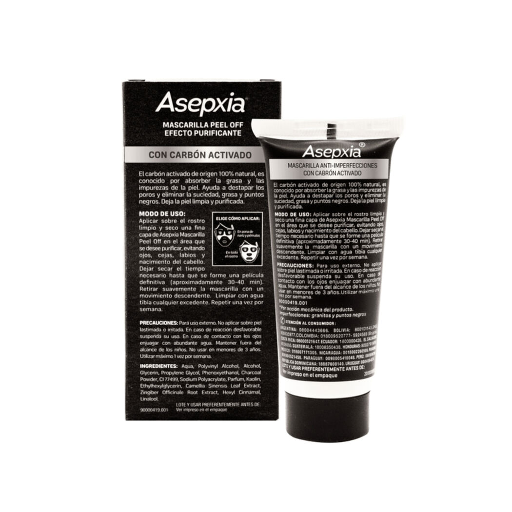 Asepxia Carb&oacute;n Detox Mascarilla Peel Off Purificante 30 G, , large image number 1
