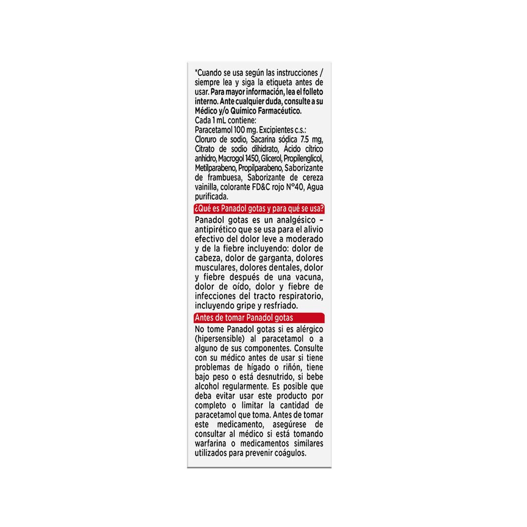 Panadol Niños 100mg/Ml Gotas 15ml, , large image number 2