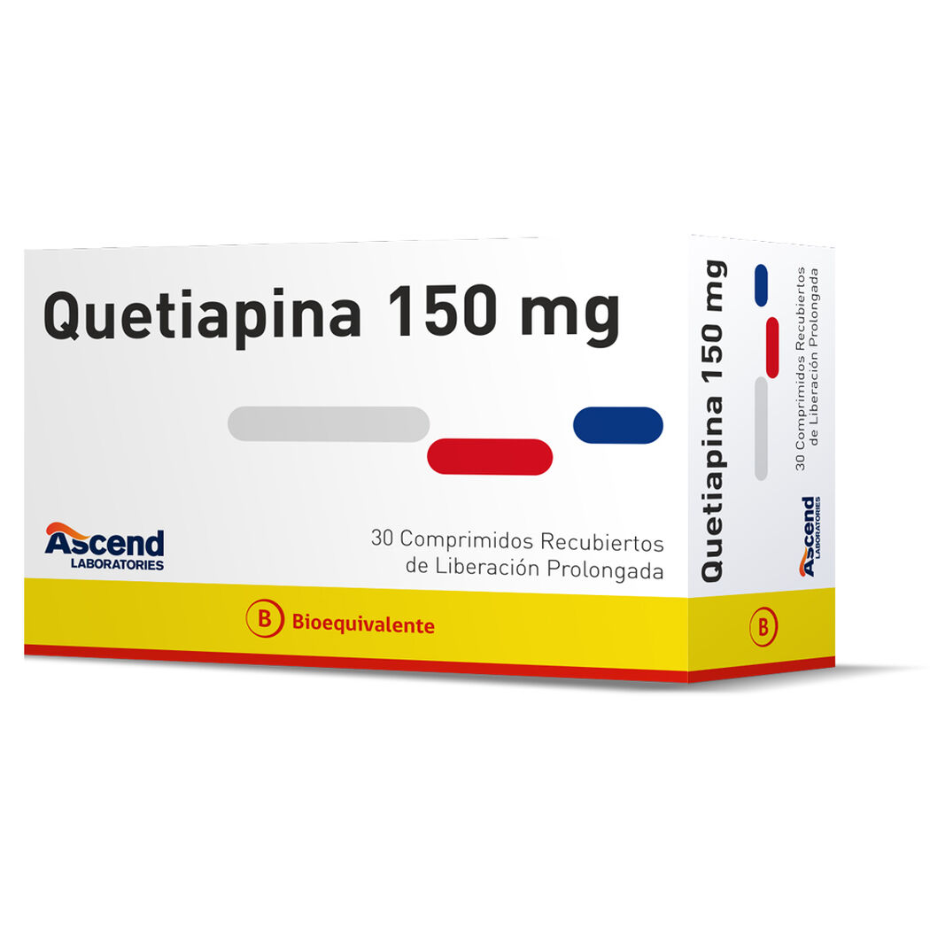 Quetiapina XR 150 mg x 30 Comprimidos Recubiertos de Liberacion Prolongada, , large image number 0