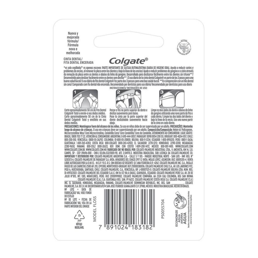 Hilo Dental Colgatel Colgate Total Encerado 2 m 1 un, , large image number 2