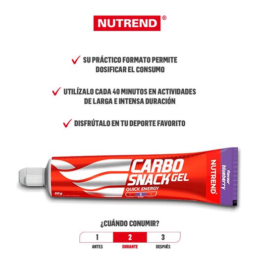 Nutrend Carbosnack Blueberry x 50 g Gel en Tubo, , large image number 2