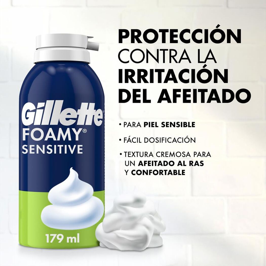 Espuma de Afeitar Gillete Piel Sensible 175 mL, , large image number 1