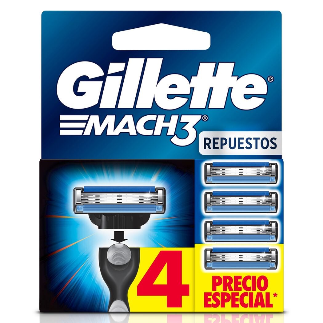 Repuesto M&aacute;quina de Afeitar Gillette Mach3 4 un, , large image number 0