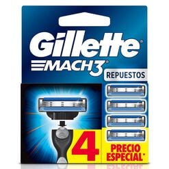 Repuesto M&aacute;quina de Afeitar Gillette Mach3 4 un