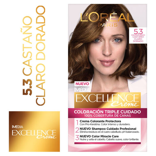 Excellence Tintura 5.3 Castaño Claro Dorado x 1 Unidad, , large image number 0